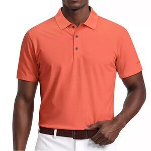 Grand Slam Men's Orange Polo Shirt, Georgia Peach, Large
